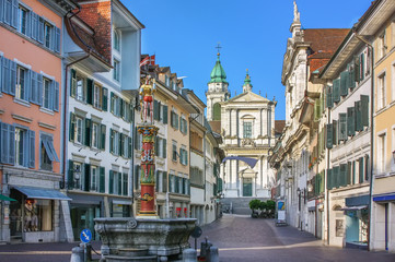Fototapete - Street in Solothurn, Switzerland
