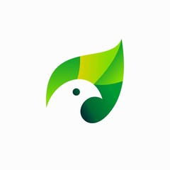 Poster - green bird logo vector, animal logo design