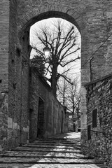 Wall Mural - Gate and medieval street in Santarcangelo di Romagna