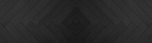 Black Anthracite Wooden Pattern Square Rhombus Diamond Herringbone Texture Background Banner Panorama Long