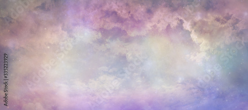 Cuadros en Lienzo Heavens above celestial concept background banner - beautiful blue pink purple g