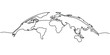 continuous line drawing of world map
