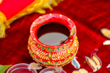 Sticker - Indian wedding ceremony : decorative coper kalash