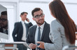 © ASDF - Confident man talking to his interviewer during a job interview