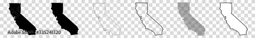Fotomural California Map Black | State Border | United States | US America | Transparent I