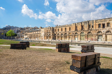 Malta / Malta 09/30/2015.Cospicua port city with double fortification of Malta.