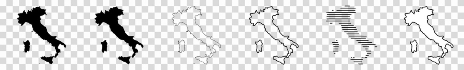 Canvas Print - italy map black | italian border | state country | transparent isolated | variations