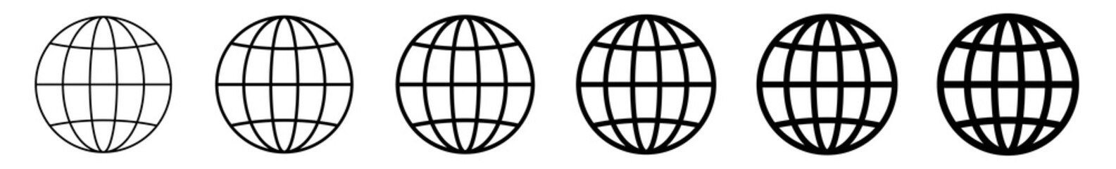 world icon black | earth illustration | globe symbol | planet logo | world wide web sign | isolated 