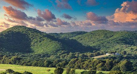 Sticker - Hills on Green Tropical Coast in the Caribbean