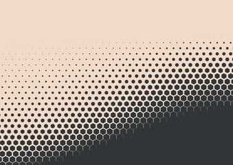 2D Abstract Geometric Wave Hex Halftone Pattern