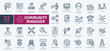 Community Manager activities. Thin line Icon Pack. Vector symbols
