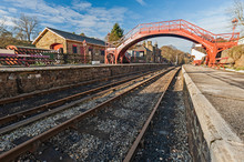 Train Tracks At An Old Station Platform