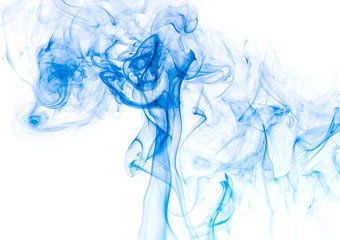 Blue smoke on white background