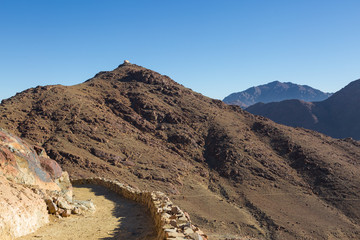 Amazing Sunrise at Sinai Mountain, Beautiful dawn in Egypt, Beautiful view from the mountain