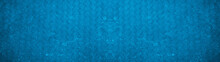 Blue Vintage Retro Geometric Motif Cement Concrete Tiles Texture Background Banner Panorama With Diamond Shaped Rhombus Mesh Print