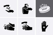 Handwash Icon set, personal cleanliness.