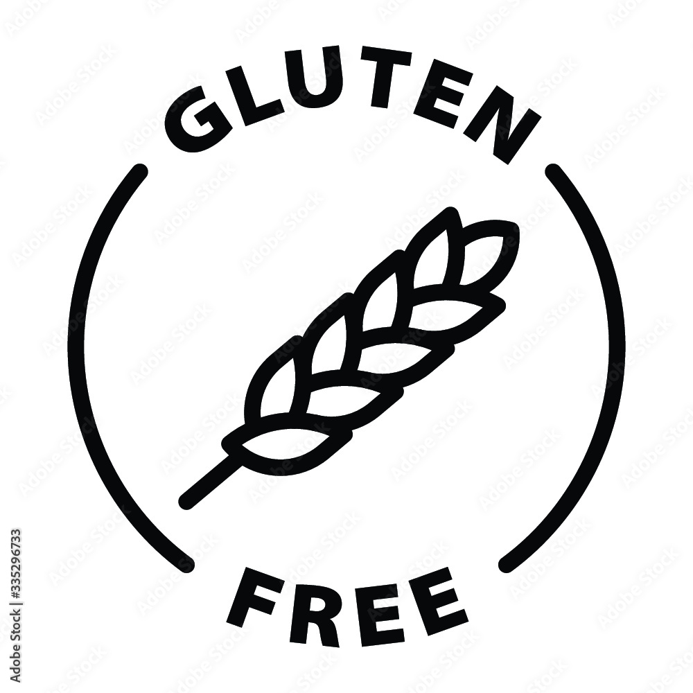 Gluten free black outline icon Stock Vector | Adobe Stock