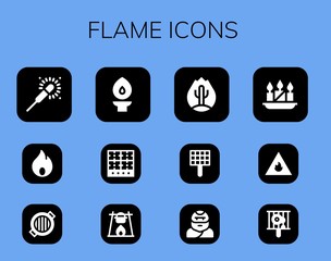 Canvas Print - flame icon set