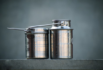 view of steel metal grocery in an Indian village