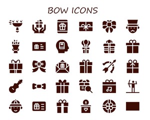 Canvas Print - Modern Simple Set of bow Vector filled Icons