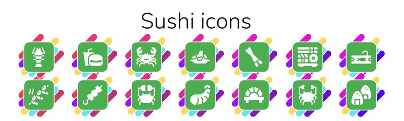 Poster - sushi icon set