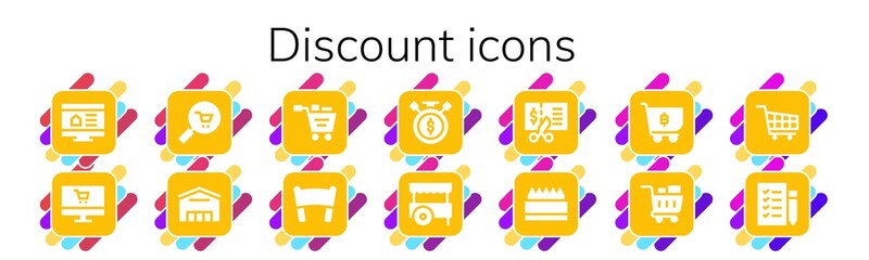 Poster - discount icon set