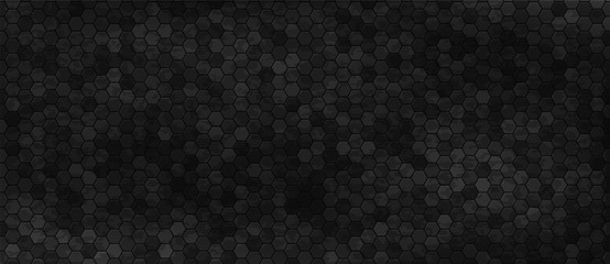 Poster - Black wall with hexagon tiling