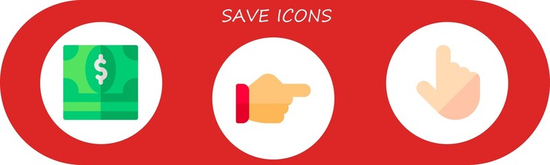 Poster - Modern Simple Set of save Vector flat Icons