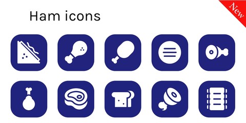 Sticker - Modern Simple Set of ham Vector filled Icons