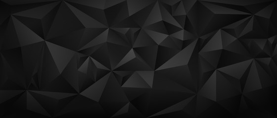 Poster - Modern black metal low poly backdrop