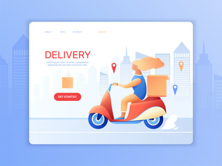 Wall Mural - delivery landing page