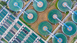 © Kalyakan - Water treatment solution, Industrial water treatment‎, Aerial top view recirculation solid contact clarifier sedimentation tank, Ecosystem and healthy environment concepts and background.