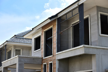 A house in a modern style under construction