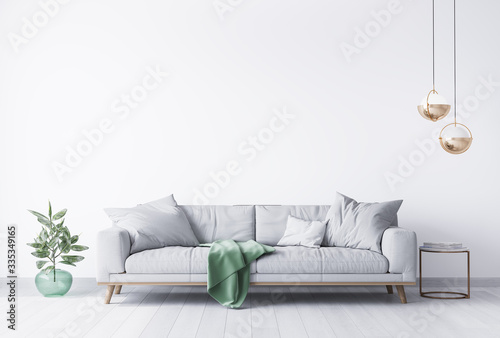interior house with simple white background mock up Poster Mural XXL