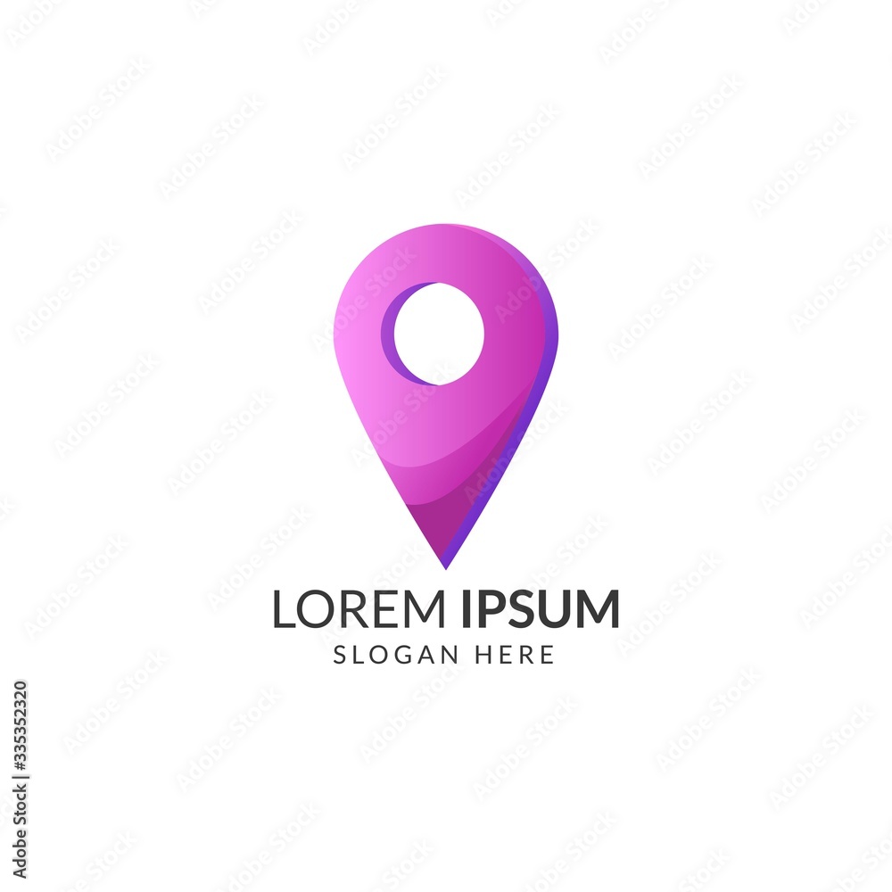 Map Pin Logo Design Element Template Stock Vector | Adobe Stock
