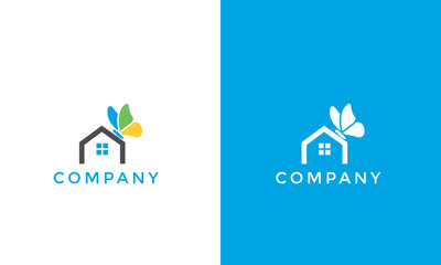 Butterfly House Logo, Modern abstract real estate logo design vector