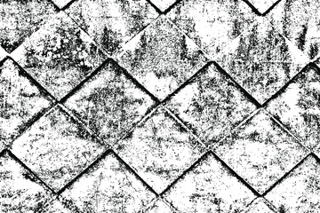 Poster - Grunge texture of a concrete wall with a rhombus pattern. Abstract background of a street concrete fence plate. Vector illustration. Overlay template.