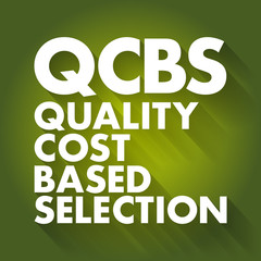 Poster - qcbs - quality and cost based selection acronym, business concept background