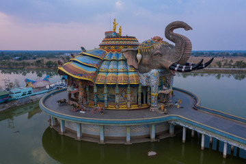 Aerial view Wat Ban Rai, Nakhon Ratchasima Province, Thailand