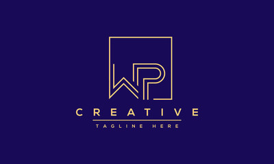 Aufkleber - WP Logo Design Abstract Vector monogram. Modern creative icon letters W P.