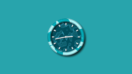 3d wall clock icon,cyan dark clock isolated,New 3d clock isolated