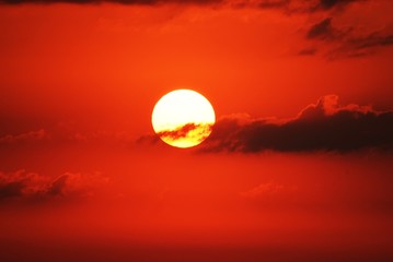 Poster - Sunrise sun and clouds / background material of wonderful natural scene.