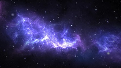 Wall Mural - abstract nebula space travel looped background. fly from universe burn to the earth near planets, ne