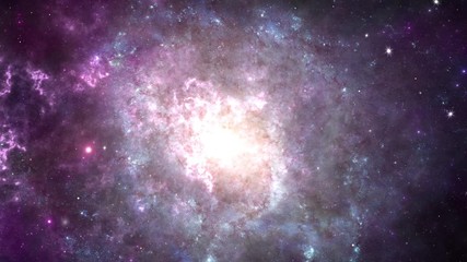 Wall Mural - Glowing Deep Space Traveling Nebula with Stars. Infinite Universe and Starry Night. Science Rotation Galaxy, star, night, sky, space, star dust, nebula, planets