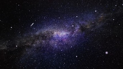 Wall Mural - abstract nebula space travel looped background. fly from universe burn to the earth near planets, ne