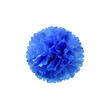 Blue pompom, paper ball isolated on white background