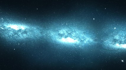 Wall Mural - sci-fi flying in space galaxy stars and gas cloud. universe nebulas 4k loop animation, scientific st