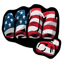 American Flag Fist Isolated Vector Illustration