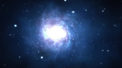 Wall Mural - Glowing Deep Space Traveling Nebula with Stars. Infinite Universe and Starry Night. Science Rotation Galaxy, star, night, sky, space, star dust, nebula, planets