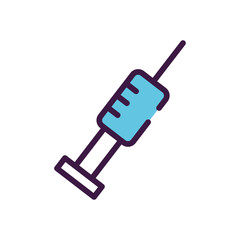 Canvas Print - healthcare concept, syringe icon, line color style